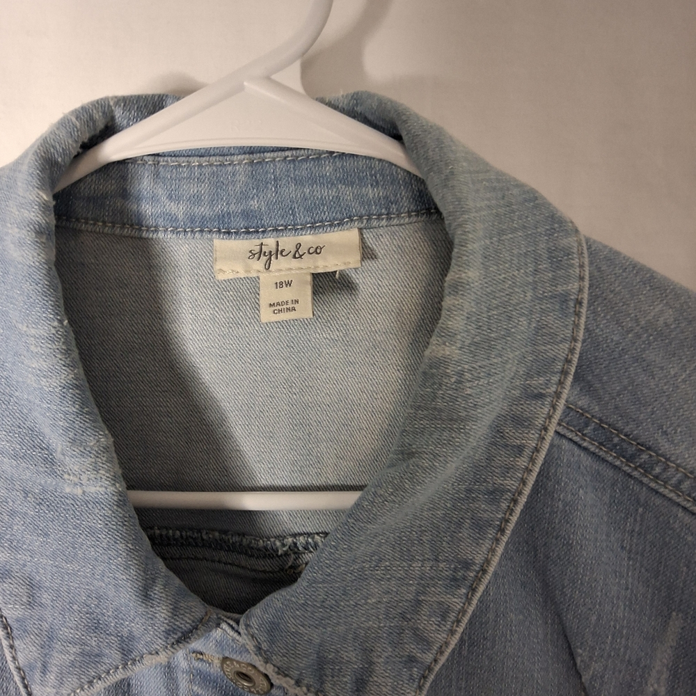 Style & Co. Light Blue Denim Jacket‎ - Picture 3 of 4